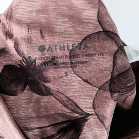 Athleta Salutation Stash Pocket II Print 7/8 Leggings size Small - Picture 3 of 5